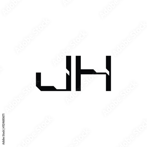 JH monogram logo design letter text name symbol monochrome logotype alphabet character simple logo