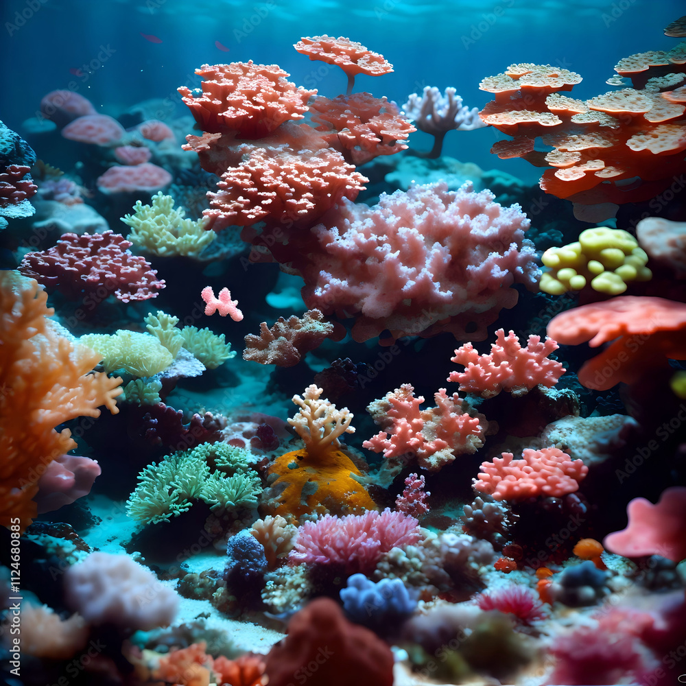 Naklejka premium coral reef and coral