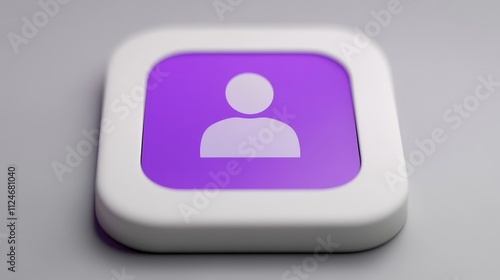 Purple User Icon Button D Render Profile Avatar Digital