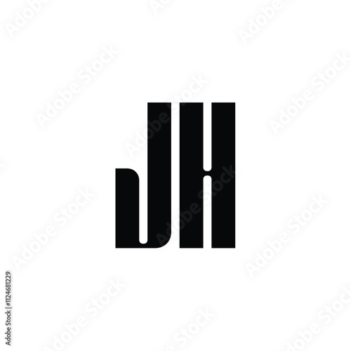 JH monogram logo design letter text name symbol monochrome logotype alphabet character simple logo