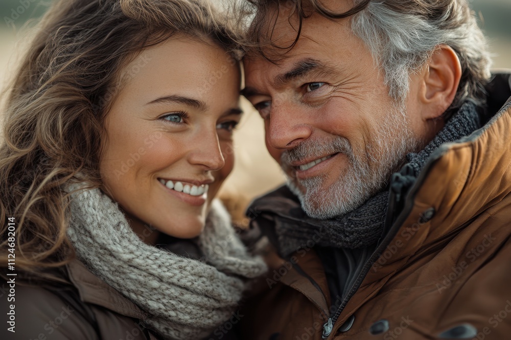 Portrait of a joyful couple enjoying a moment together in nature on a sunny day Portrait of a joyful couple enjoying a moment together in nature on a sunny day