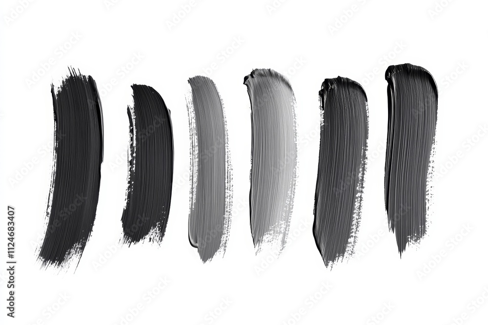 Six different shades of black and gray Six different shades of black and gray