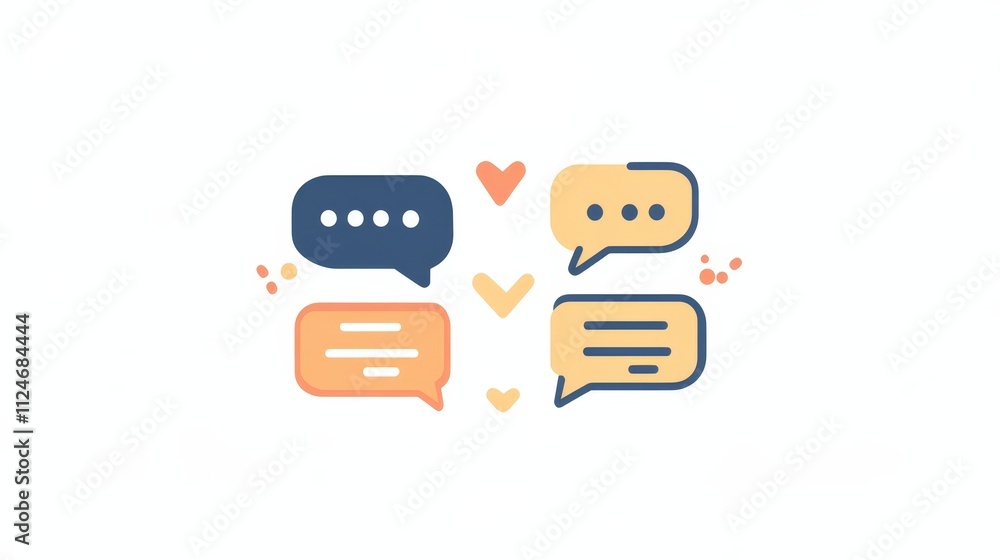 Chat Bubbles Communication Message Icons Social Media Dialogue Connection Chat Bubbles Communication Message Icons Social Media Dialogue Connection