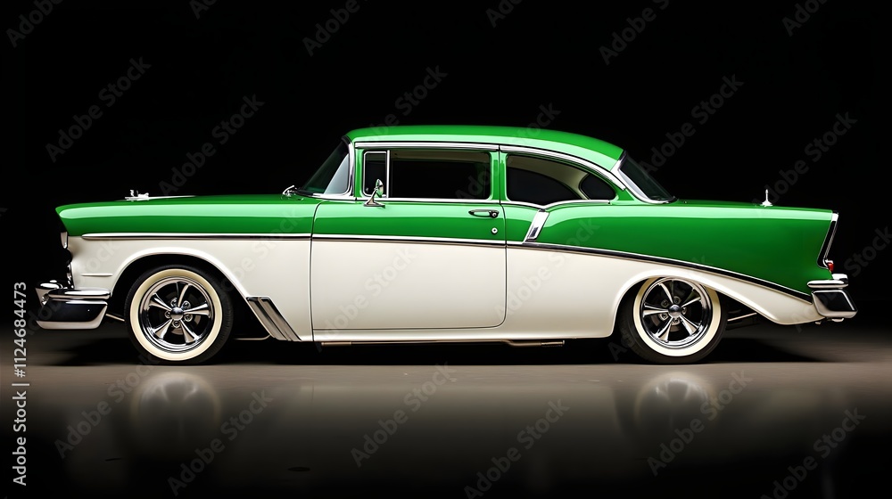 Two-Tone Lowrider with Classic Green and White Paint Finish Two-Tone Lowrider with Classic Green and White Paint Finish