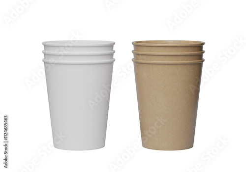 Billede på lærred stacked paper cups 3D render mock up image