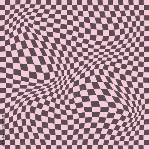 Stylish purple checkerboard design with intricate waves, ideal for artistic and trendy projects.
