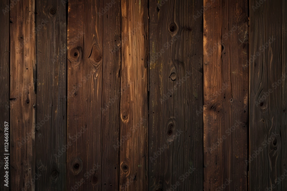 Weathered wood planks with earthy tones, perfect rustic background. Generative AI Weathered wood planks with earthy tones, perfect rustic background. Generative AI