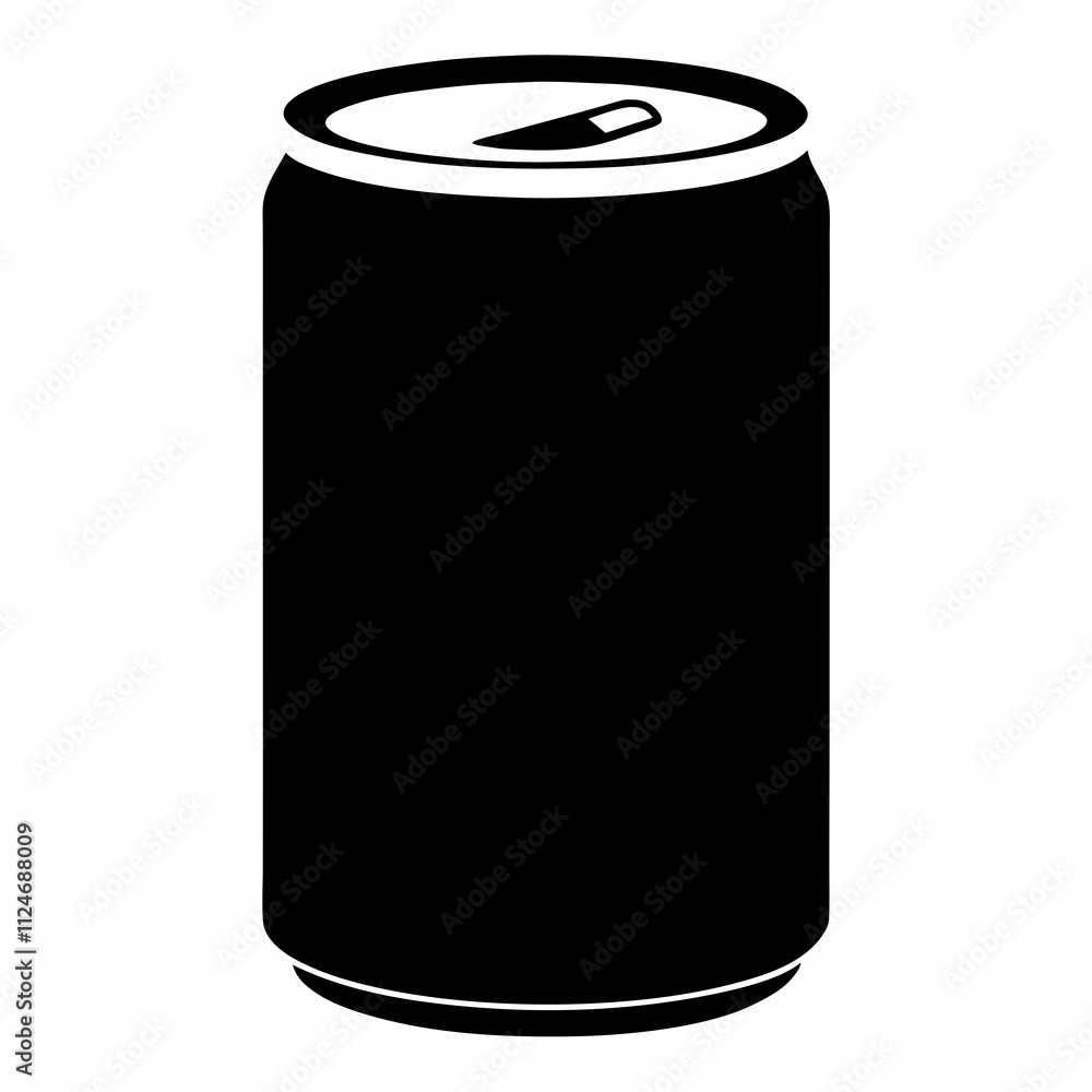 Black Silhouette Vector Illustration of a Soda Can Black Silhouette Vector Illustration of a Soda Can