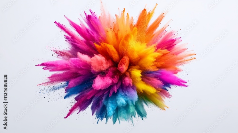 Obraz premium Colorful explosion of paint is depicted in the image. The explosion is made up of a variety of colors, including red, yellow, green, and blue. The explosion appears to be a burst of creativity