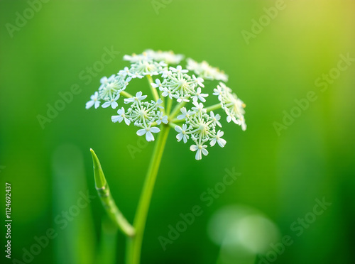 Close-up of lady's lace flower in field . AI GENERATIVE IMAGE photo