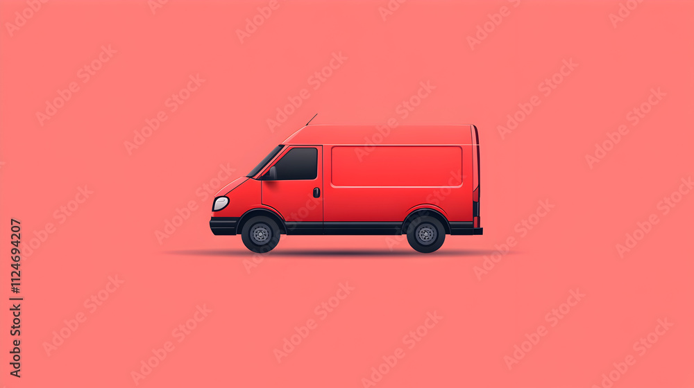 A simple icon of a delivery van, outlined with a solid color and no windows or fine details. Delivery van icon. A simple icon of a delivery van, outlined with a solid color and no windows or fine details. Delivery van icon.
