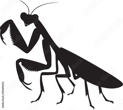 silhouette of a mantis vector