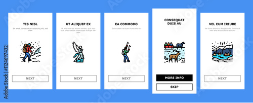 winter spend time onboarding mobile vector snow skiing, snowboarding sledding, ice skating, fireplace cocoa, blankets winter spend time illustrations
