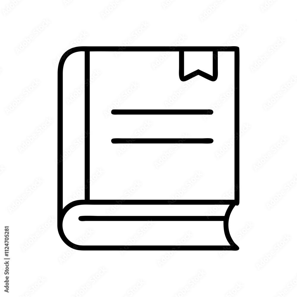 book icon, education vector icon - black outline icon of book symbolizing education, knowledge, and information in simple design. book icon, education vector icon - black outline icon of book symbolizing education, knowledge, and information in simple design.