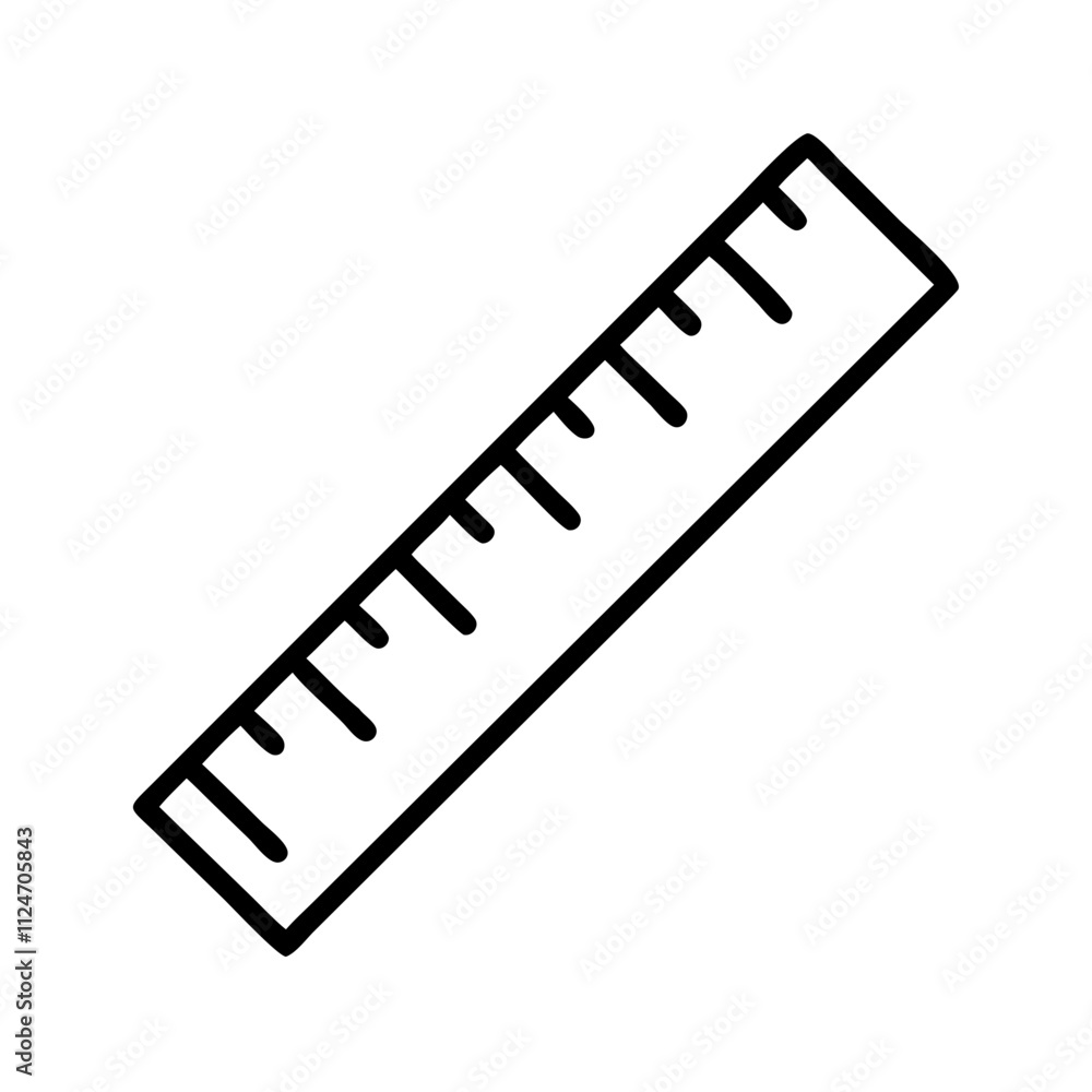 ruler icon, education vector icon - black outline icon of ruler symbolizing education, knowledge, and information in simple design. ruler icon, education vector icon - black outline icon of ruler symbolizing education, knowledge, and information in simple design.