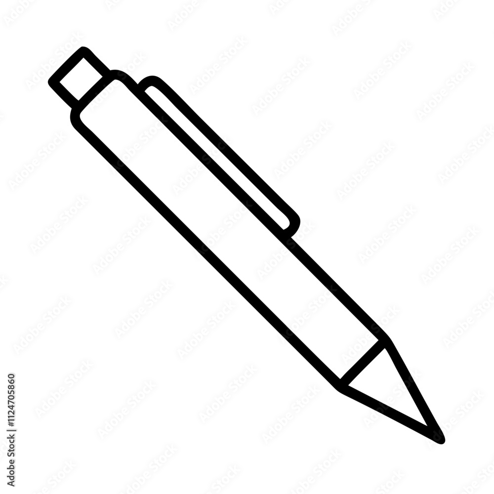 pen icon, education vector icon - black outline icon of pen symbolizing education, knowledge, and information in simple design. pen icon, education vector icon - black outline icon of pen symbolizing education, knowledge, and information in simple design.