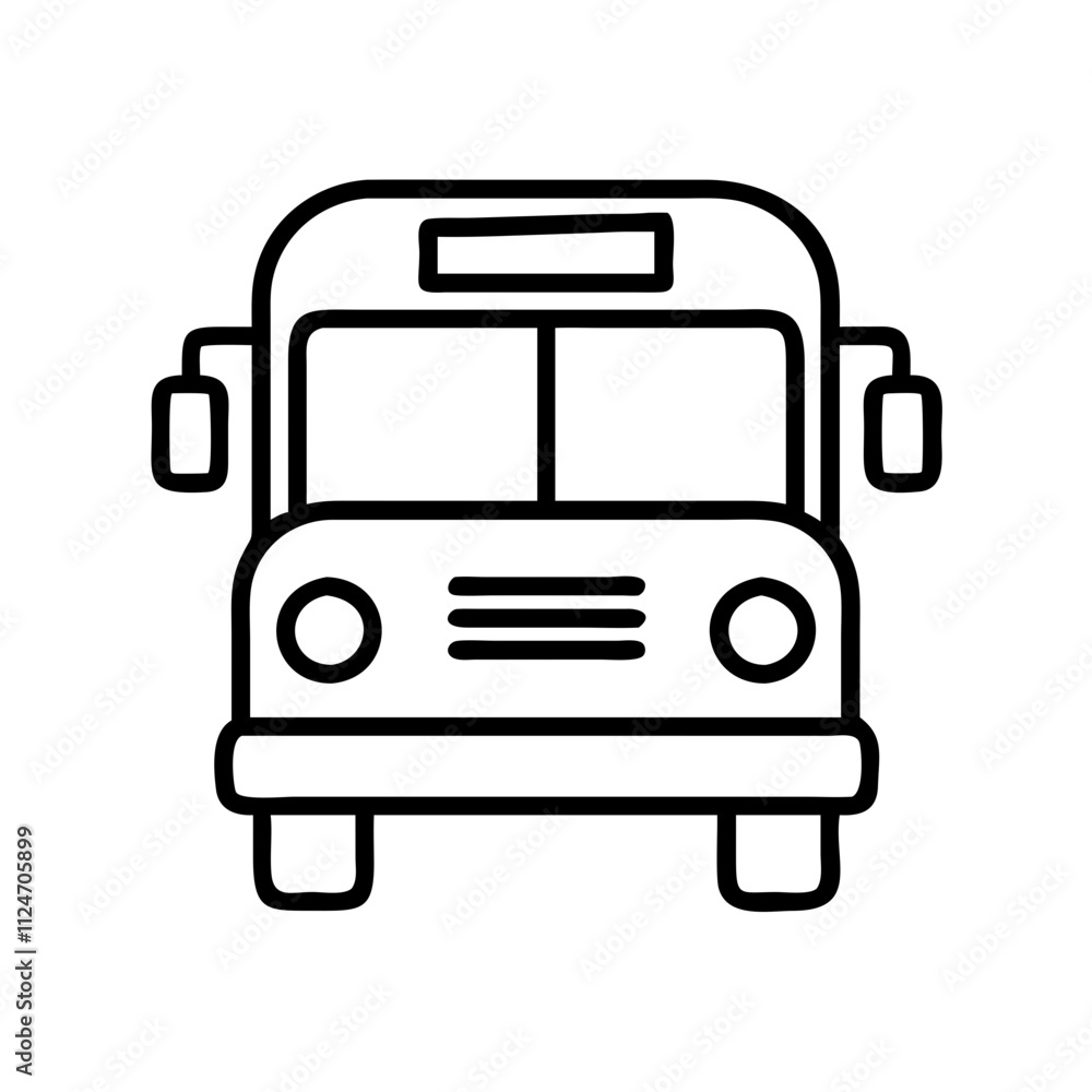 school bus icon, education vector icon - black outline icon of school bus symbolizing education, knowledge, and information in simple design. school bus icon, education vector icon - black outline icon of school bus symbolizing education, knowledge, and information in simple design.