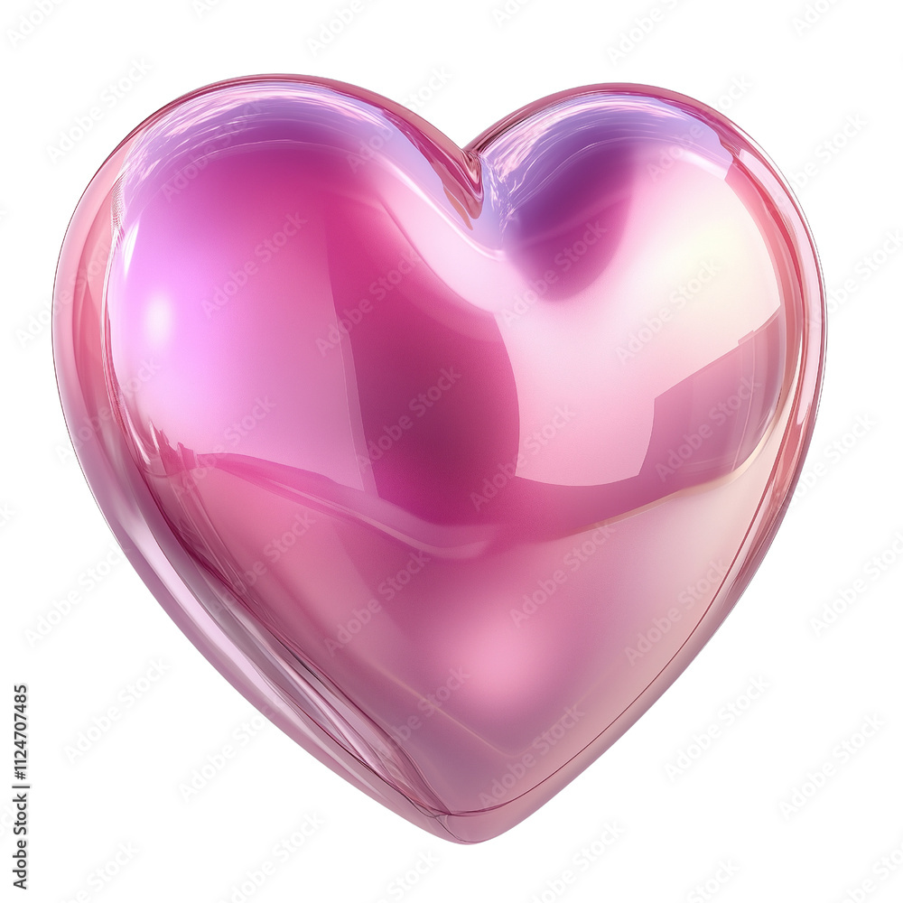 Glossy pink heart isolated on white background, Ruby heart vector, PNG Glossy pink heart isolated on white background, Ruby heart vector, PNG
