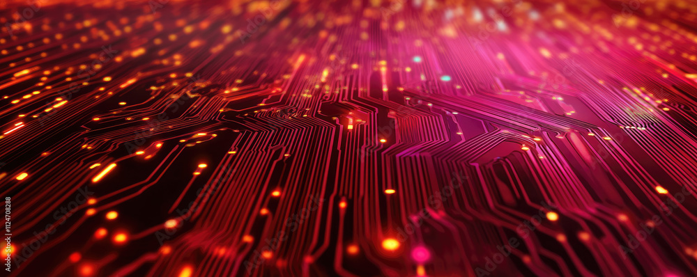Fototapeta premium Innovative digital environment colorful abstract art of dynamic circuit board patterns