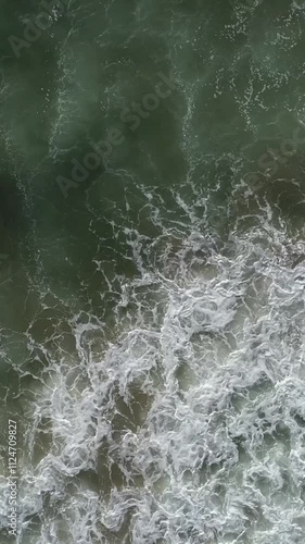 Sea Waves Top View Vertical Video photo