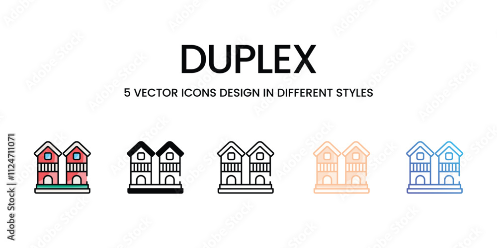 Duplex icons set in different style vector stock illustration Duplex icons set in different style vector stock illustration