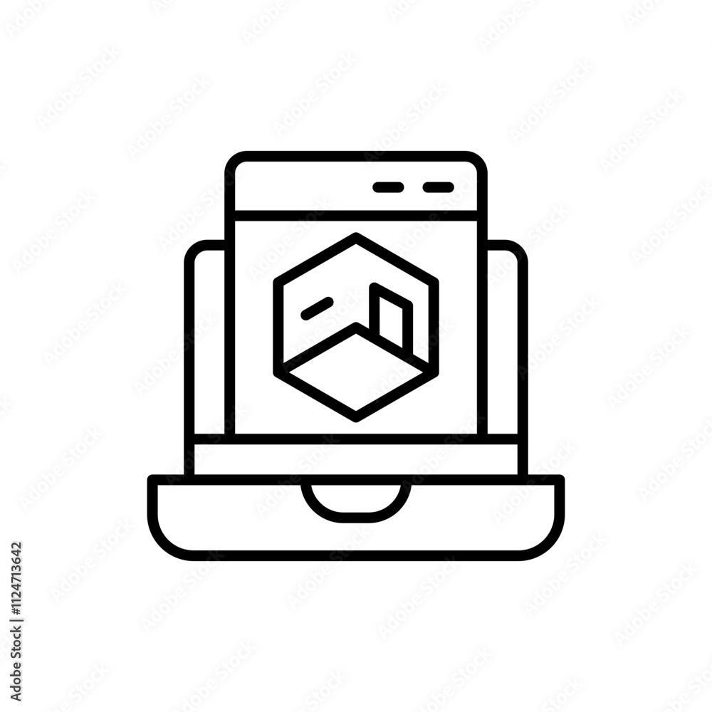 3D software outline icons, minimalist vector illustration ,simple transparent graphic element .Isolated on white background 3D software outline icons, minimalist vector illustration ,simple transparent graphic element .Isolated on white background