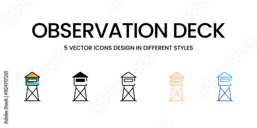 Observation Deck icons set in different style vector stock illustration