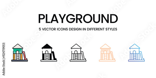 Playground icons set in different style vector stock illustration