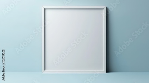 Blank frame mock up on a pastel wall ready for artwork display in a minimalist setting