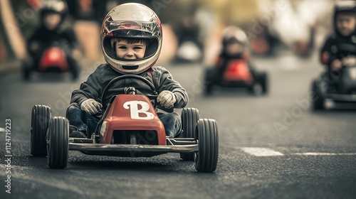 Kid's racing in pedal cars