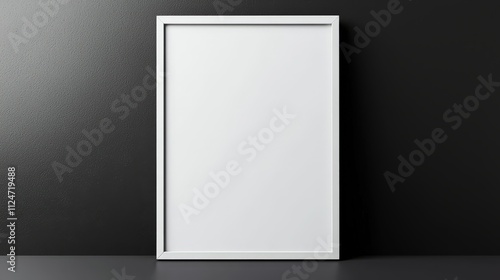 Blank frame mock up on minimalist black wall perfect for artwork display or branding
