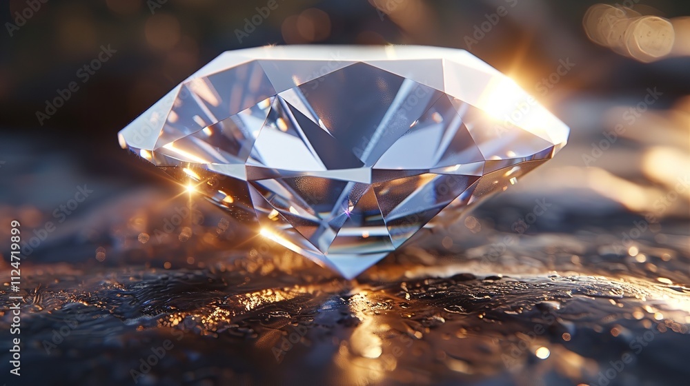 Set of Shinning Diamonds on Table with bright lighting Set of Shinning Diamonds on Table with bright lighting