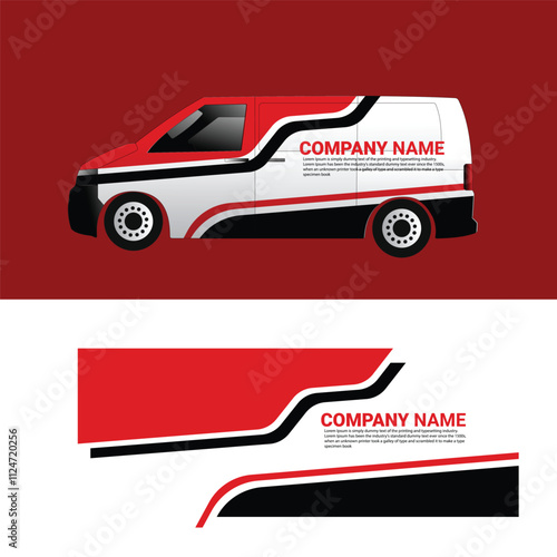 car body wrap decal design vector. simple and modern car decal