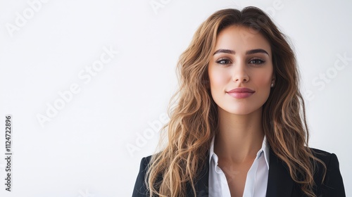 Professional portrait of confident woman accountant in a studio setting