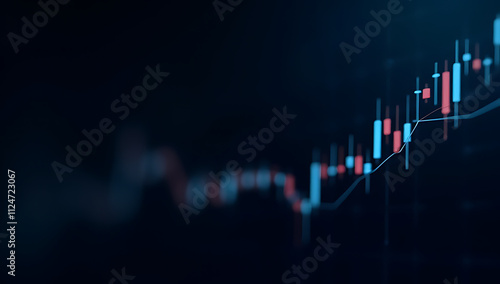 Wallpaper Mural Dark background vector illustration of stock market graph or forex trading chart with business and financial concepts and reports for investment._00001_ Torontodigital.ca