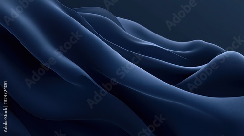 A smooth, flowing abstract design with dark blue waves, creating a sense of depth and tranquility.