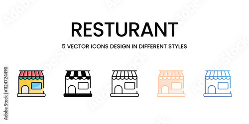Resturant icons set in different style vector stock illustration