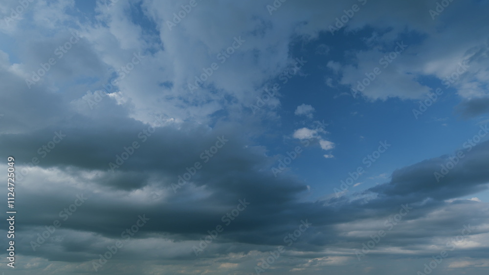 Dark storm clouds make sky dark. Magic dramatic sky in rainy weather. Beautiful nature storm clouds. Timelapse. Dark storm clouds make sky dark. Magic dramatic sky in rainy weather. Beautiful nature storm clouds. Timelapse.