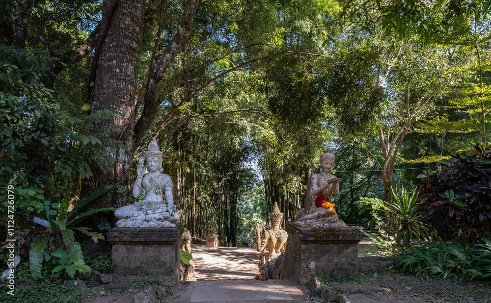 Architecture and details in a Buddhist jungle temple Architecture and details in a Buddhist jungle temple