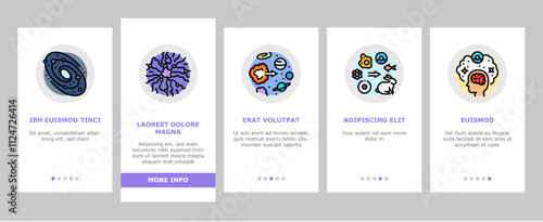 unsolved mysteries question onboarding mobile vector dark matter, energy, origin of the universe life, consciousness, time travel, hole unsolved mysteries question illustrations