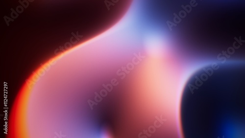 vibrant abstract background featuring a blend of red, orange, and blue hues with a soft gradient effect. Grainy film effect with noise. Mystical ambient wallpaper