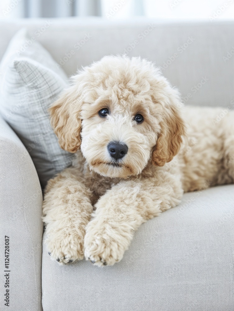 A Fluffy Poodle Snuggles by the Warmth of a Crackling Fireplace in a Hygge-Savvy Room Illuminated by Twinkling Fairy Lights A Fluffy Poodle Snuggles by the Warmth of a Crackling Fireplace in a Hygge-Savvy Room Illuminated by Twinkling Fairy Lights