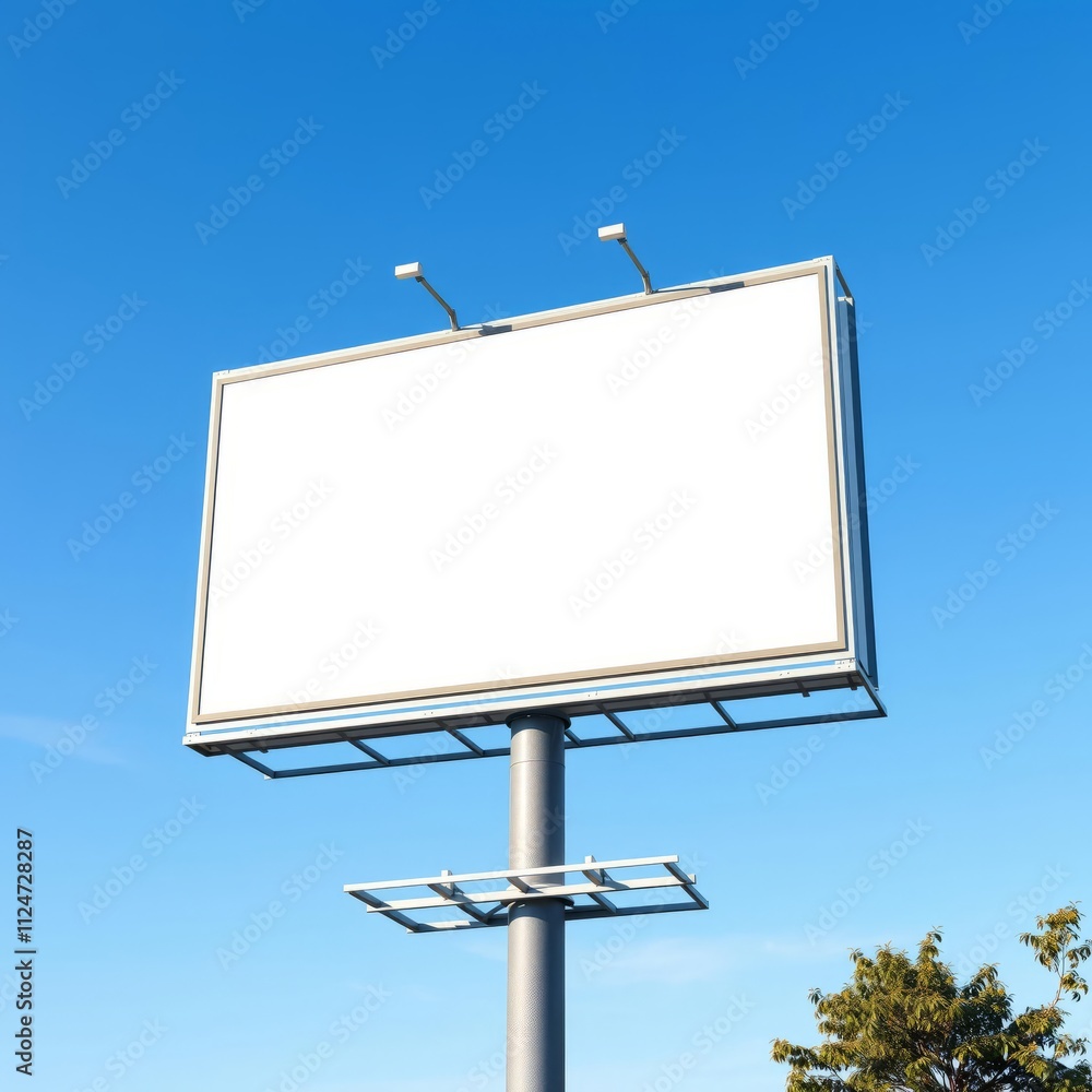 Mock up white vertical and horizontal light box billboard on pole with blue sky background clipping path for mockup banner mockup advertising blank business display template