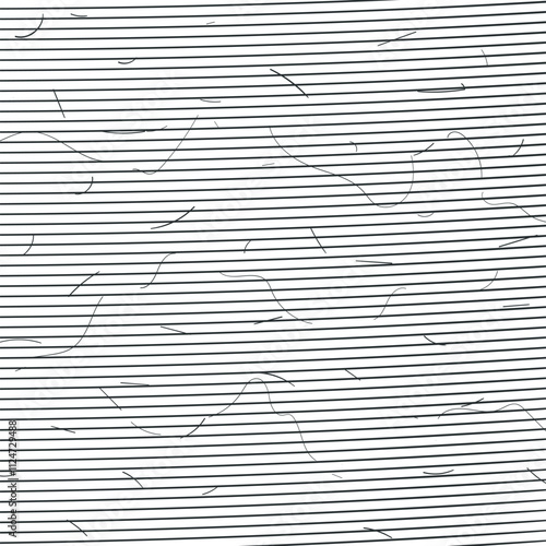 Horizontal thin lines and lots of long hair.