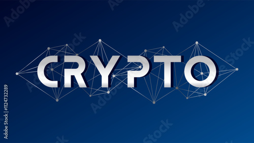 Crypto currency, blockchain technology. Polygonal vector network pattern, triangle element. Virtual money for business, finance, digital global trade, payment, exchange