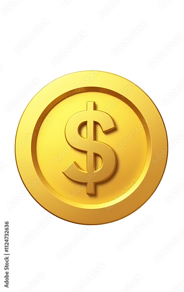 A gold dollar coin is depicted in isolation against a plain white background with a file format of PNG._00001_ A gold dollar coin is depicted in isolation against a plain white background with a file format of PNG._00001_
