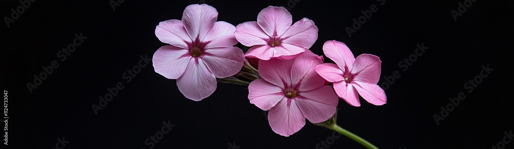 Fototapeta premium pink phlox on black background