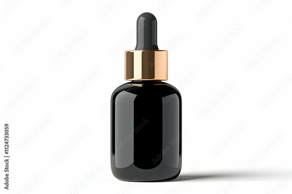 Black Glass Dropper Bottle 3D Render Black Glass Dropper Bottle 3D Render