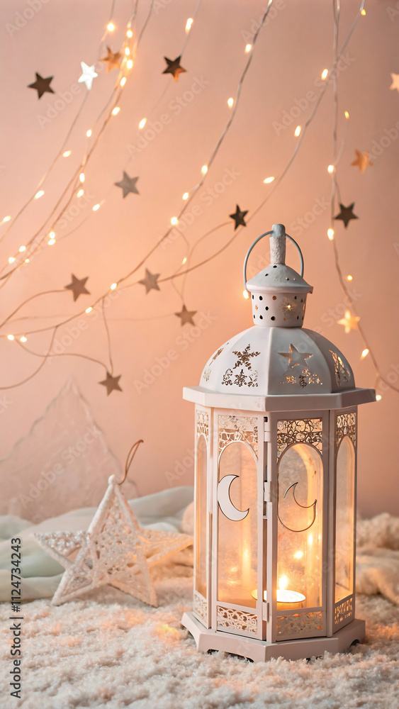Dreamy Crescent Moon Lantern Scene Dreamy Crescent Moon Lantern Scene