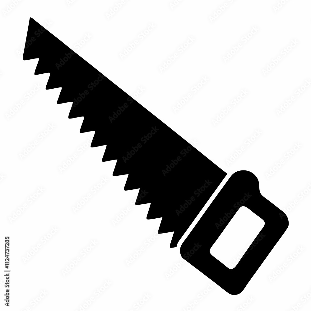 Minimalist Black Saw Silhouette Vector Design